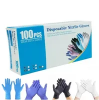 Mavi nitril tek kullanımlık eldivenler tozsuz lateks olmayan paketi 100 adet eldiven anti-kaygan anti-asit eldivenleri FY9518 SS0112