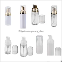 Packing Bottles Empty Plastic Pet Travel Foamer Hand Wash Soap Mousse Cream Dispenser Bubbling Bottle 30Ml 50Ml Clear White Gold Pum Otrlw