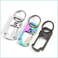 Openers Stainless Steel Mtifunctional Opener Keychain Pendant Rer Outer Hexagon Outdoor Bottler Waist Hanging Accessory Drop Deliver Dhk8V
