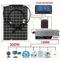 Solar Panels 1500W Solar Power System Kit Battery Charger 300W Solar Panel 10-60A Charge Controller Complete Power Generation Home Grid Camp 230113