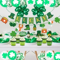St. Patrick &#039;s Day Decorations Lucky Irish Shamrock Latx Balloons cake topper Saint Patrick Party banner Irish Festival Decor