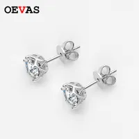 Stud OEVAS Real 0.5 1 2 Carats D Color Stud Earrings 100% 925 Sterling Silver Sparkling Engagement Party Fine Jewelry 230113