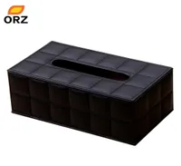 ORZ Tissue Paper Boxes Leather Pu Napkin Cover Organizer Office Car Household Toilet Paper Holder Container Tissue Box T2004257594556