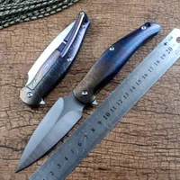Twosun Folding Pocket Knife Colorful Titanium Handle Flipper D2 Satin Blade Outdoor Camping Hunting Collected EDC Tool Gift TS248