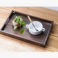 Teller 1 Stück Retro Holzpalette Rechteckige Speichertabletts El Dessert Dinner Tee Tabelle Serving Tably Home Küchenwerkzeug