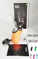Dab Rig Wax Vaporizer SOC Wax Vape Pen Water Pipes Glass Bong 2600mah Wax Concentrate Vaporizer Dry Herb 4Temperature E cigarette5341995