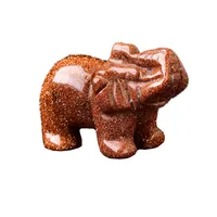 크리스탈 장식 2 인치 코끼리 석영 입상 동상 조각 된 보석 조각 조각