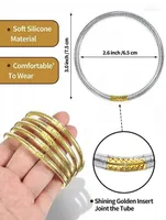 Bracelet bracelet 5 pcs / set jonc bouddhiste cuir en cuir pour femmes silicone femme pulseras pan de oro bracelets