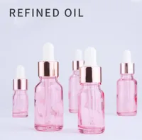 Essential Oil Refillable Bottle Dropper Empty Glass Vials 5100ml Pink Cosmetic Container6071069