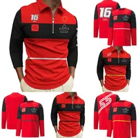 2023 New F1 Formula 1 T-shirts Men Tops Long Sleeve Outdoor Extreme Sports Fans Breathable Large Zipper Polo Shirt Team Racing Shirts