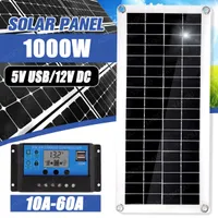 Panele słoneczne 1000W Zestaw panel słonecznych 12V Solar Cell 10A-60A Kontroler Słoneczny Zestaw Słoneczny do telefonu RV MP3 ładowarka bateria zewnętrzna 230113