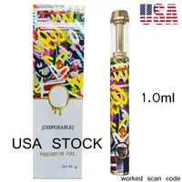 USA Stock California Honey 1.0ml Disposable Vape Pen Empty Devices 400mah Rechargeable Battery Mylar Bag Packaging Local 2-5 Days Delivery
