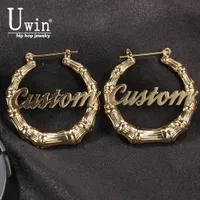 Hoop Huggie Uwin DIY Letters Earring Heart Stainless Earrings For Women Large Bougtique Acrylic Earrings Trendy Accessories Jewelry 230113