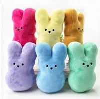 Easter Bunny Toys Feestelijk 15 cm pluche speelgoed Kids Baby Happy Easters Rabbit Dolls 6 Kleur Groothandel DD FY2670