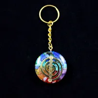 Energy Orgonite Keychain Orgone Reiki Healing Pendants Keyring For Women Men Jewelry Bring Good Luck