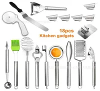 Bakeware Tools 18piece Set Kitchen Gadgets Stainless Steel Household Appliances Egg Whisk Silicone Oil Sweeping Pizza Knife Bakin3923937