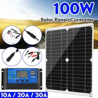 Panele słoneczne 100 W Panel Solar Dual USB 5V DC 18V z wodoodpornymi ogniwami słonecznymi sterownika 60A do ładowarki na jacht RV 230113