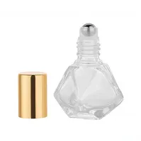 高品質8ml補充可能なトラベルクリアガラスローラーボトルエッセンシャルオイル香水ロールボトル化粧品コンテナjarバイアル