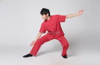Ethnic Clothing Spring Men Taiji Set Tai Chi Suit Chinese Short Sleeve Shirt Pants1750164