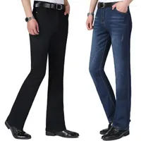 Pantalon masculin 2023 Version coréenne de Bootcut Stretch Fared Jeans Black Classic Designer Black Classic Designer