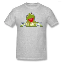 T-shirts pour hommes Man Kermit vibes seulement marionnettes mignonnes muppet maison unique Tshirt