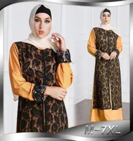 Ethnic Clothing India Dubai Abaya Style Dresses Women039s Fashion Fake Two Pieces Of Lace Temperamentbig Size Arab Muslim Go9182619
