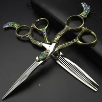 Ножницы для волос Sharonds Japan 440C Профессиональная парикмахерская подходит 6 павлина ручка срезает парикмахерскую.