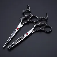 Волосные ножницы Профессиональные 6 -дюймовые Япония 440C Dragon Hair Scissors Set Set Scissor Scissor Shinning Shars Sciros.