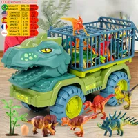 Diecast Model Big Toy Dinosaurs Transport Dinosaur rier Truck Indominus Rex Christmas Gifts For Children's Suit 230113