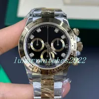 NF f￡brica para hombre reloj 40 mm Dial negro Ref.116503 Mec￡nico autom￡tico Dos tono Fine Acero Asia Movimiento Sapphire Glass Wallwatch Original Caja