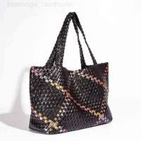 Luxus -Designer -Taschen Retro Kleur Geweven Grote Capaciteit -Tote Voor Vrouwen Portonnee en Handtas Kwaliteit Schouder Bags G220422