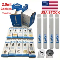 Cookies Vape Pen Disposable E-cigarette 2ml Carts Thick Oil Pod USB Rechargeable 350mah Battery Empty Ceramic Coil Vaporizer Round Pens USA Warehouse ship in 24 hours