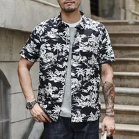 Camicie casual da uomo salsa di uomo maschile estate camicia stampato a maniche corte hawaiano puro cotone comodo e traspirante