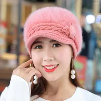 Ballkappen Frauen gestrickt Hut stilvolle Winter Plüsch Stretch kalte Streetwear Beret ihren Höhepunkt erreicht