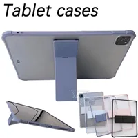 Schokbestendig TPU Acryl -transparante tablet Beschermingskoffer Shell Kids voor iPad Air 5 Mini 6 Clear Cover met Stand