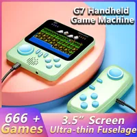Portable Game Players G7 Classic Retro Video Game Console 3.5" Color Screen Built-In 666 Game AV Out Pocket Handheld Game Machine For Kids Gift 230114