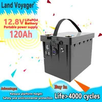 Land Voyager Portable Power Station 12V 120AH LIFEPO4 Batteri 12.8V Power för RV Campers Golf Cart Off-Road off-Grid Solar Wind QC3.0 Type-C USB Output