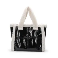 Waist Bags Large Winter Style Sheep Fur Women's Handbags Plush Pu Leather Shoulder Bag Black Designer for Women 230113
