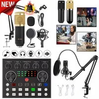 Microphones BM800 Microphone Kits with Live Sound Card Optional Suspension Scissor Arm Shock Mount and Pop Filter for Studio Recording 230113