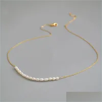 Collares colgantes lat￳n con collar de perlas reales naturales de oro de 18 km de 18 k