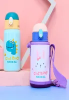 Tes 400ml Kids T Mug With Straw Stainless Steel Cartoon Vacuum Flasks Children Cute Thermal Water Bottle Tumbler Therm5024309