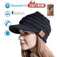 Cell Phone Earphones Wireless Headphone With Microphone Knit Earphone Winter Warm Music Bluetooth Hat Headsets For Outdoor Sport Bicycle Travel 230113