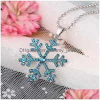 Hänge halsband ganska snöflinga kristallhalsband film The Snow Queen Statement Drop Delivery Jewelry Pendants DHHQ2