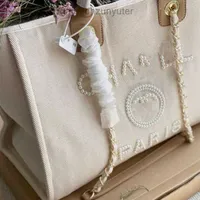Evening Women's Luxury Classic Bags Ch Brand Canvas Handbag Fashion Pearl Beach Hand Bag Designer Female Large Backpack Small Packs Portable Shopping Handbags Hp3f