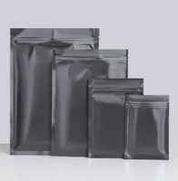 7x10 cm matt schwarz Aluminiumfolie kleine Beutel Lebensmittelbeutel wiederverschließbar Zip Lock Mylar Bags Bulk Food Geruchsproof Aufbewahrung Reißverschlussbeutel 200pcs/Los