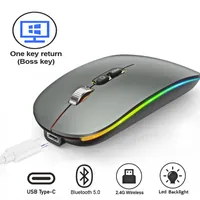 Mice Dual Mode Bluetooth 2 4G Wireless Mouse One Click Desktop Function Type C Rechargeable Silent Backlight for Laptop PC 230114