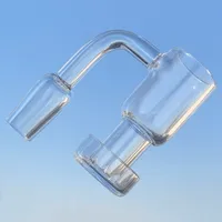 Terp Slurper Quartz Banger Smoking Dab Nail Fully Welded 14mm Male Joint 90-degree Angle with Dish Beveled Edge Small Slits Seamless for Dab Rig Glass Bong Accessories