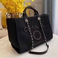 Classic Women's Luxury Evening Bags Ch Brand Canvas Handbag Fashion Pearl Beach Hand Bag Designer Female Large Backpack Small Packs Portable Shopping Handbags 09z4