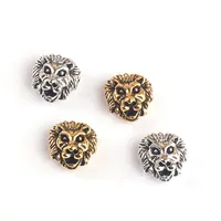 Metaal Charms Diy Antique Sliver Gold Color Tibetan Lion Head Beads Spacer kralen voor sieraden maken 11x12mm 2781 E3