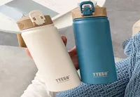 Tes Thermal Water Bottle with Straw 750530 ML Stainless Steel Bottle Keeps Cold and Heat High Capacity Thermal Mug T 9750259